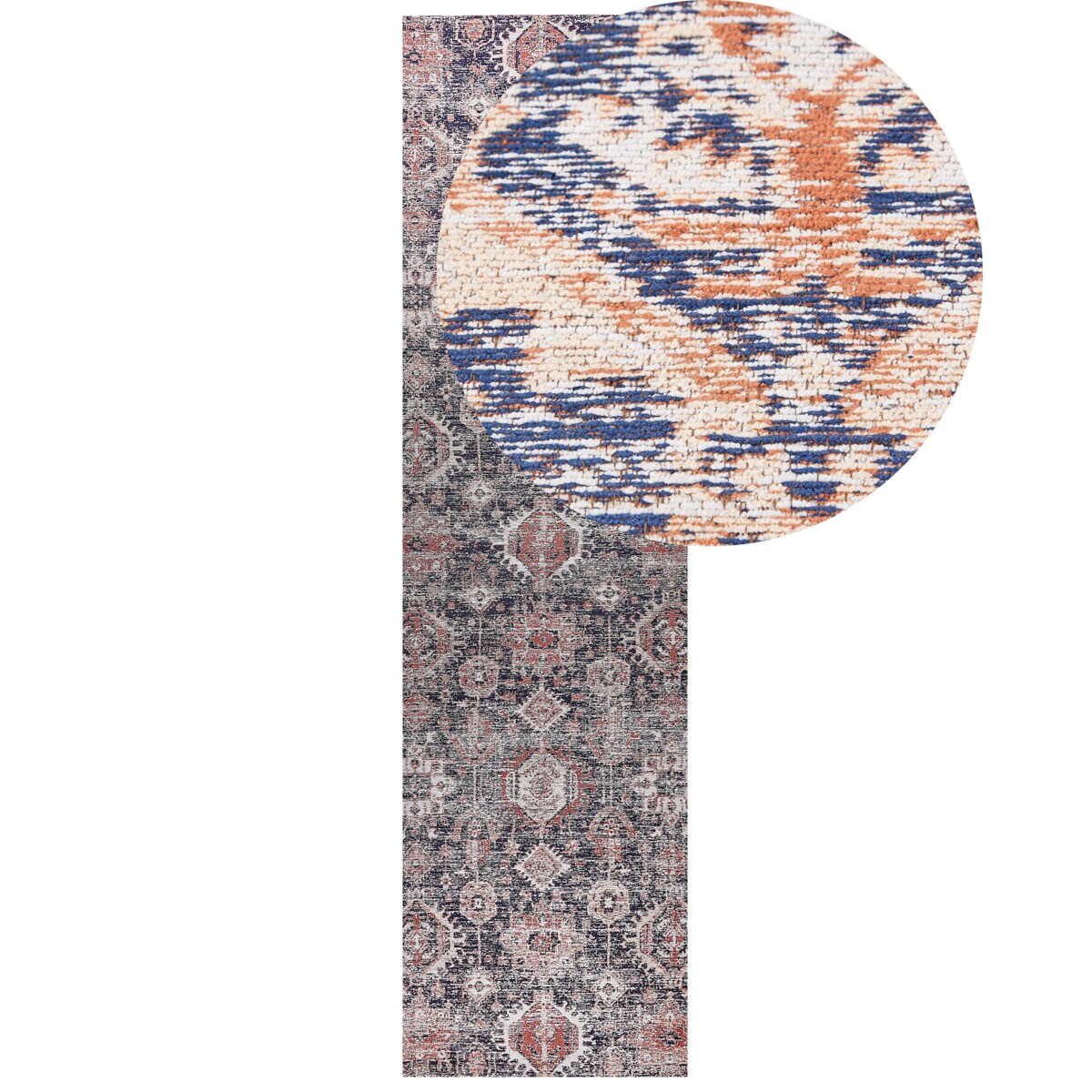 Dywan bawełniany 80 x 300 cm niebiesko-czerwony KURIN