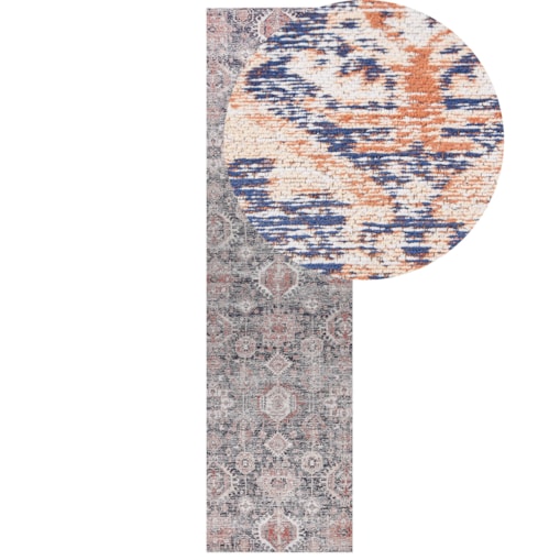 Dywan bawełniany 80 x 300 cm niebiesko-czerwony KURIN