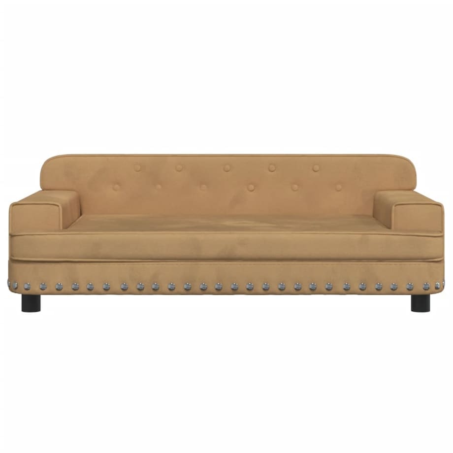 vidaXL Sofa dla dzieci, brązowa, 90x53x30 cm, aksamit