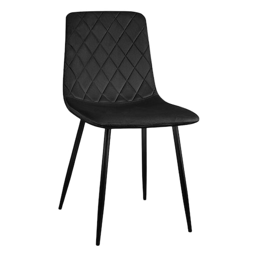 Krzesło czarne tapicerowane pikowane welurowe nowoczesne wygodne velvet