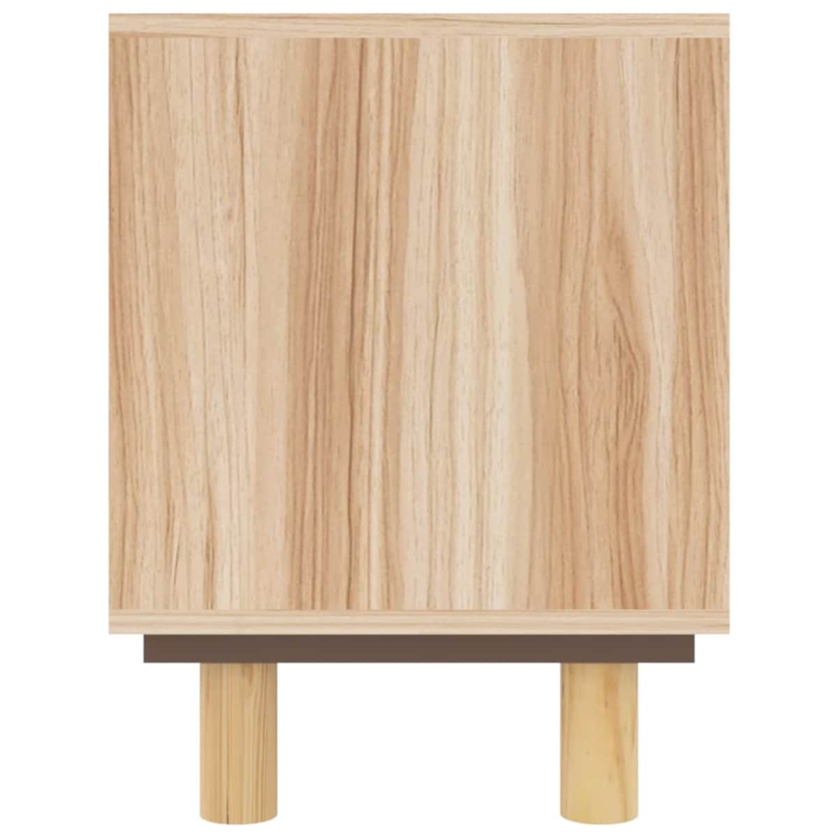 vidaXL Stolik pod TV, brązowy, 80x30x40 cm, drewno sosnowe i rattan