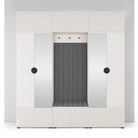 Garderoba z panelami do przedpokoju Ritmo wersja 3 Trinity 15 beż cashmere