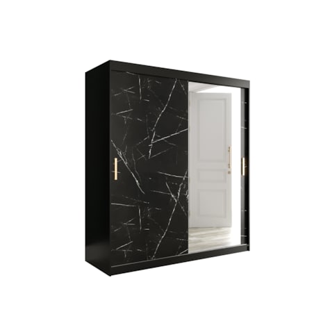 Szafa przesuwna Garderoba MARMUR T2 180 gł. 62 czarny
