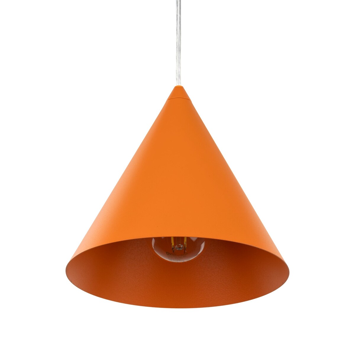 Lampa wisząca TK Lighting CONO ORANGE 10075, metalowa, E27, regulowana wysokość 140 cm, pomarańczowa do kuchni i salonu