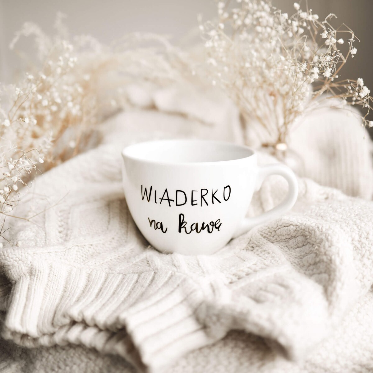 Biały Kubek Porcelanowy 500 ml - Napis Wiaderko Na Kawę dla Kawosza na Urodziny