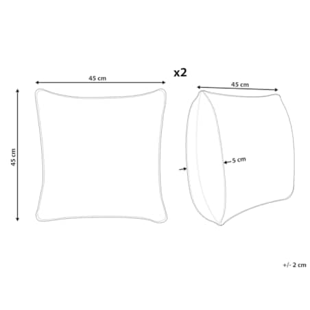 2 welurowe poduszki dekoracyjne 45 x 45 cm żółte CHOISYA