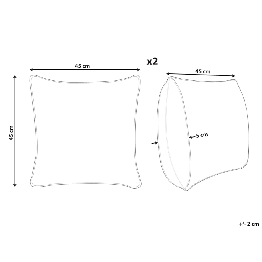 2 welurowe poduszki dekoracyjne 45 x 45 cm żółte CHOISYA