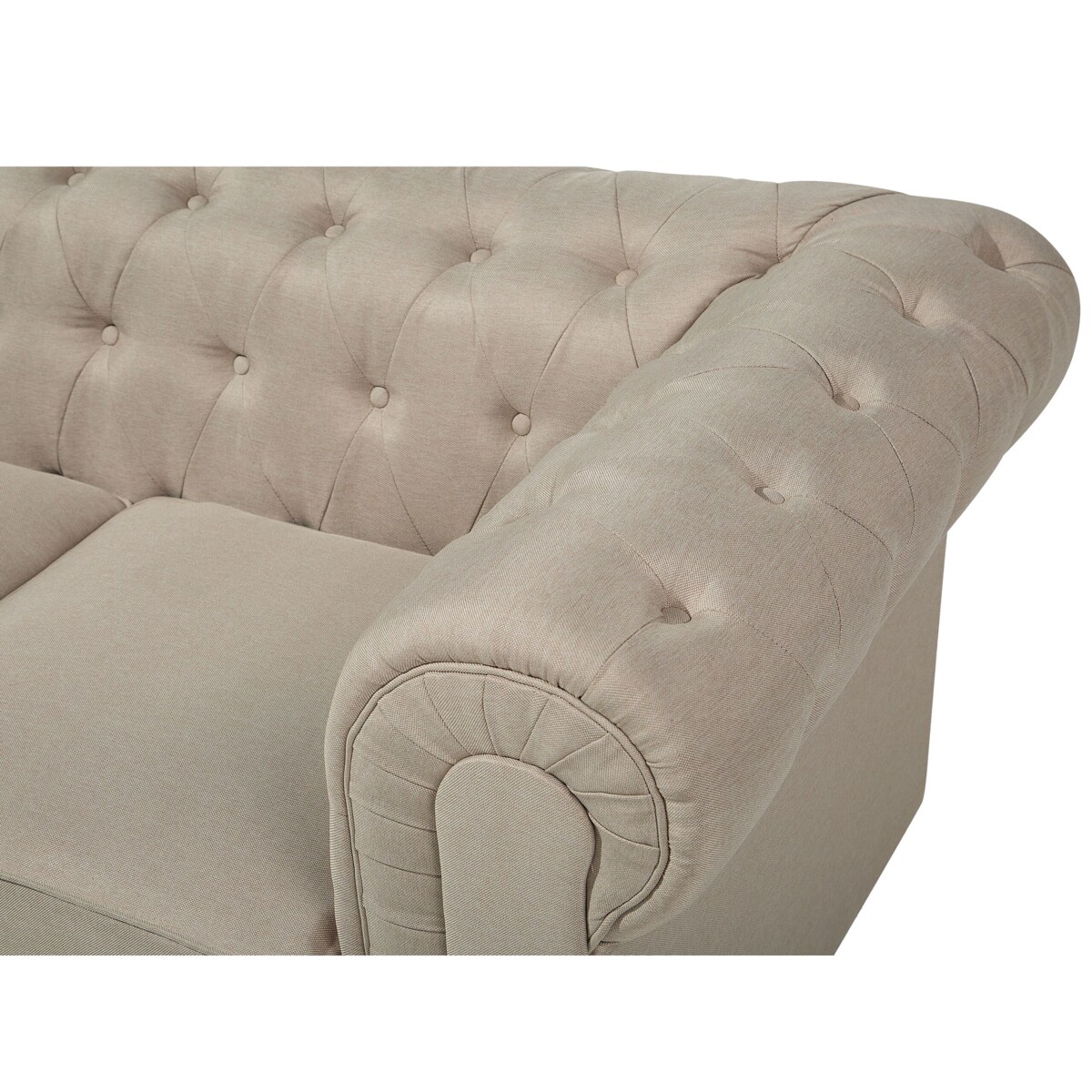 Sofa 3-osobowa duża beżowa CHESTERFIELD