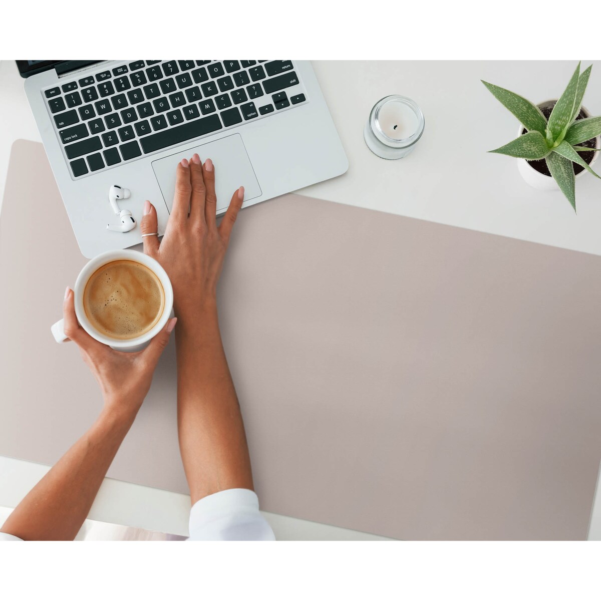 Beżowa mata na biurko Kolor Jasnobrązowy, 100x50 cm