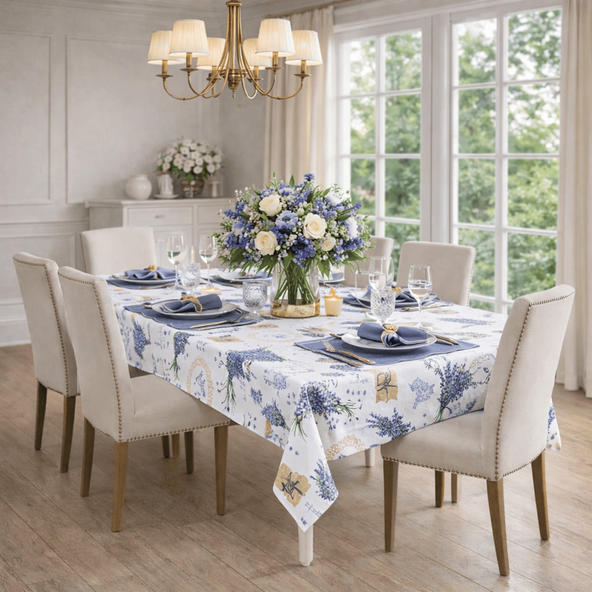 Obrus z motywem lawendy Lavender – 130 × 250 cm