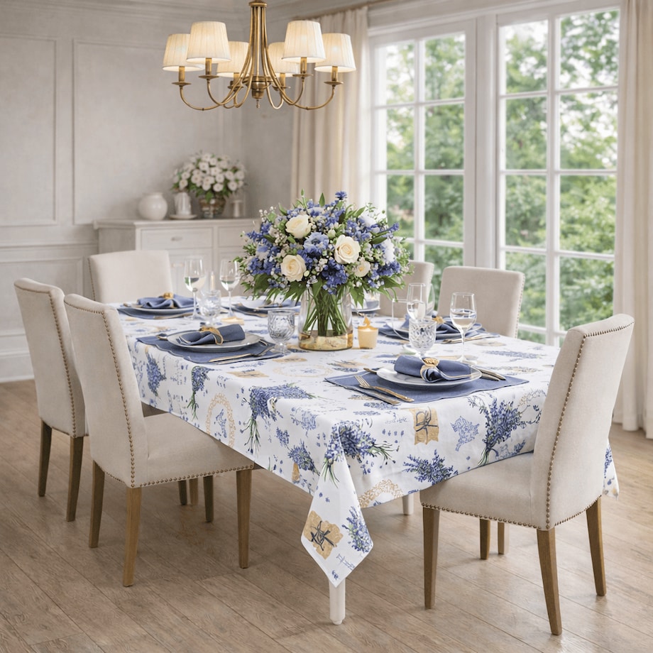 Obrus z motywem lawendy Lavender – 130 × 250 cm