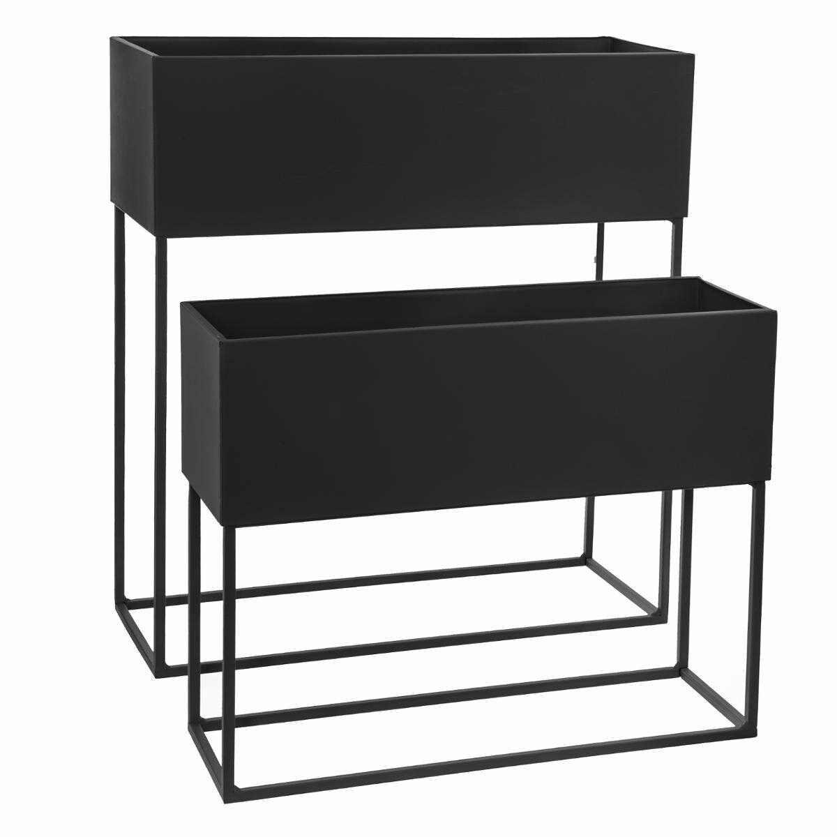 Nowoczesny kwietnik metalowy na kwiaty, 2 osłonki prostokątne