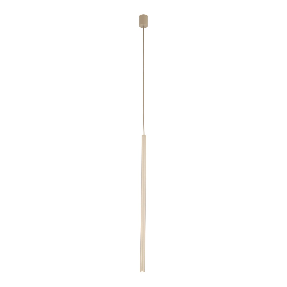 Lampa Wisząca Tk Lighting Ferro Sabia Beżowa Szampańśka Ryflowana Metalowa Tuba Sopel Rurka 75Cm 1Xg9