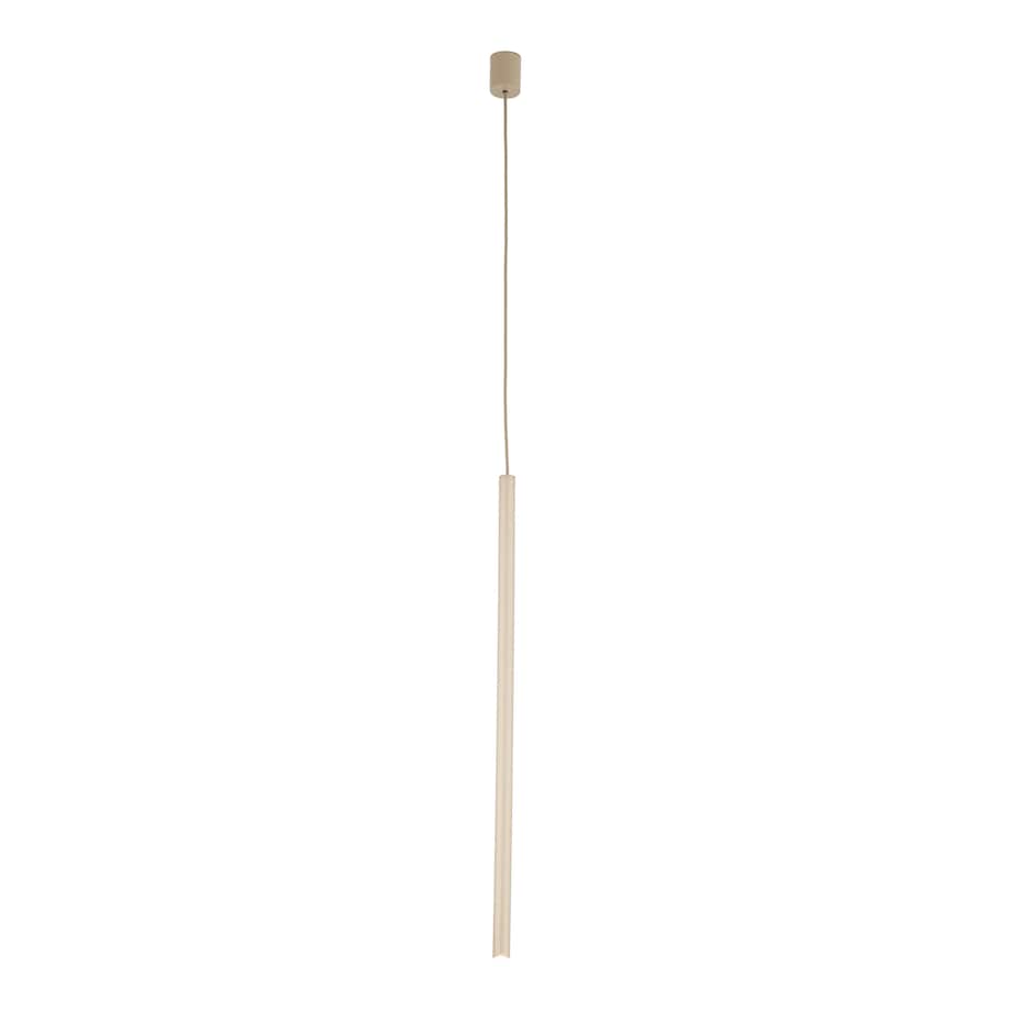 Lampa Wisząca Tk Lighting Ferro Sabia Beżowa Szampańśka Ryflowana Metalowa Tuba Sopel Rurka 75Cm 1Xg9