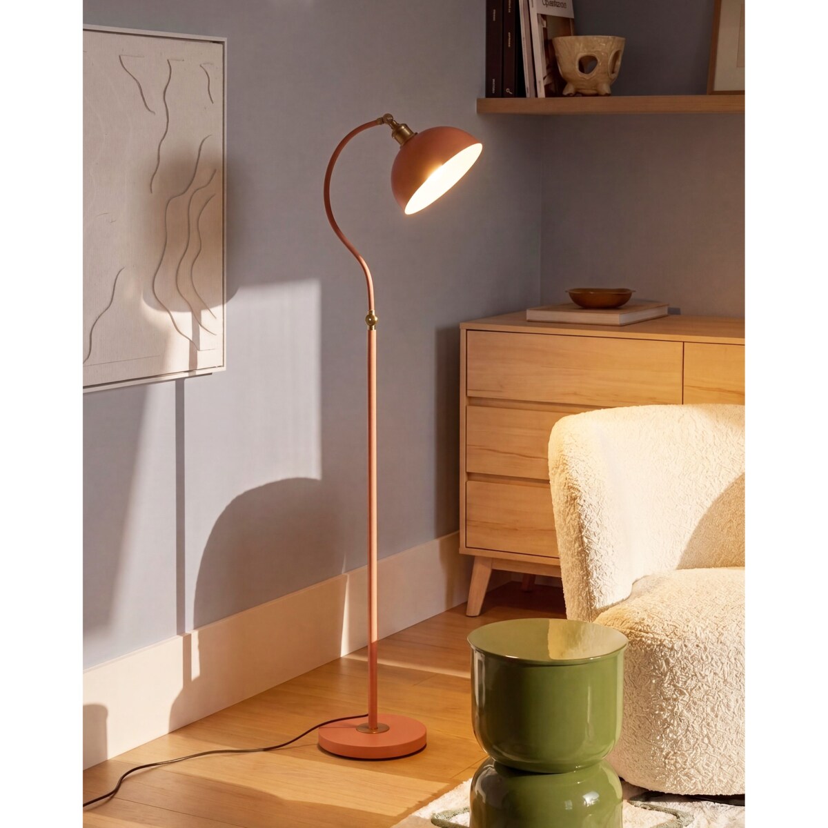 Lampa podłogowa LENNON Regulowana Metal Pomarańczowy