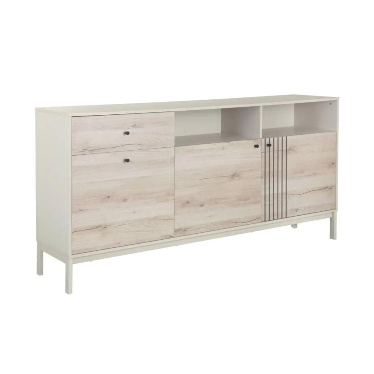 Komoda FROST 3D1S 180 cm off white/dąb alpejski