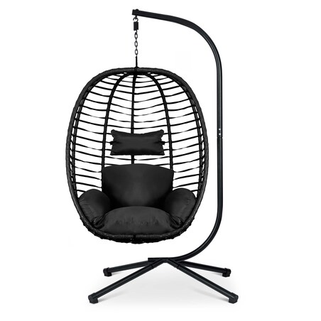 Fotel ogrodowy wiszący huśtawka kosz składany Sofotel Toskana czarny