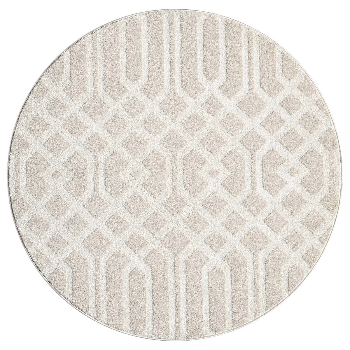 Dywan okrągły nowoczesny skandynawski high low Flaire 1380 Beż 200x200