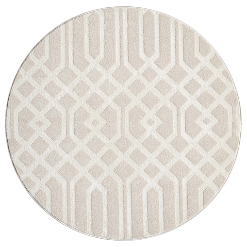 Dywan okrągły nowoczesny skandynawski high low Flaire 1380 Beż 200x200