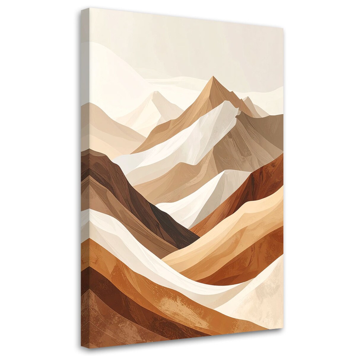 Obraz do salonu sypialni biura kuchni hotelu spa, Krajobraz górski w stylu boho beżowo brązowy 60x90 cm