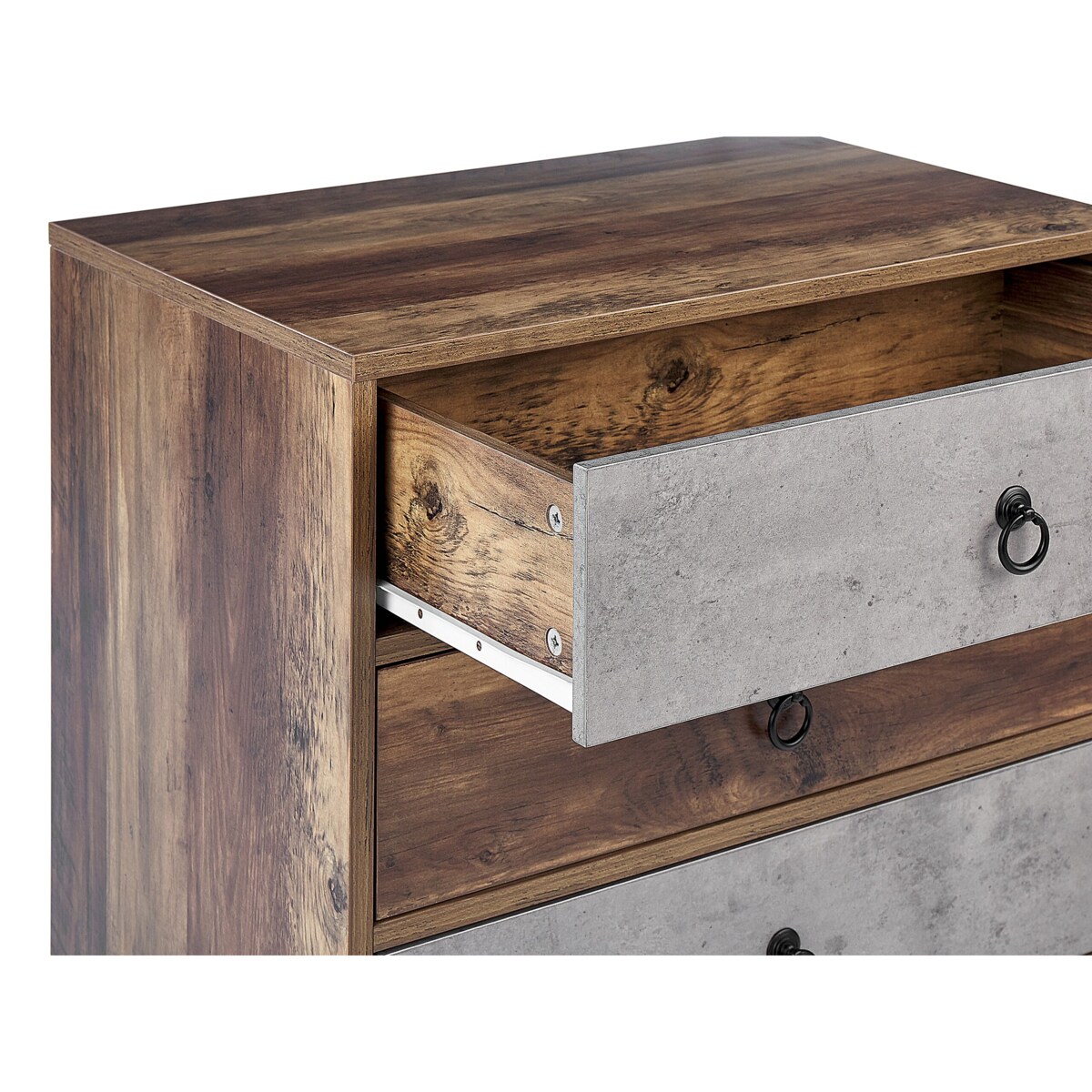 Komoda ciemne drewno z szarym BATLEY