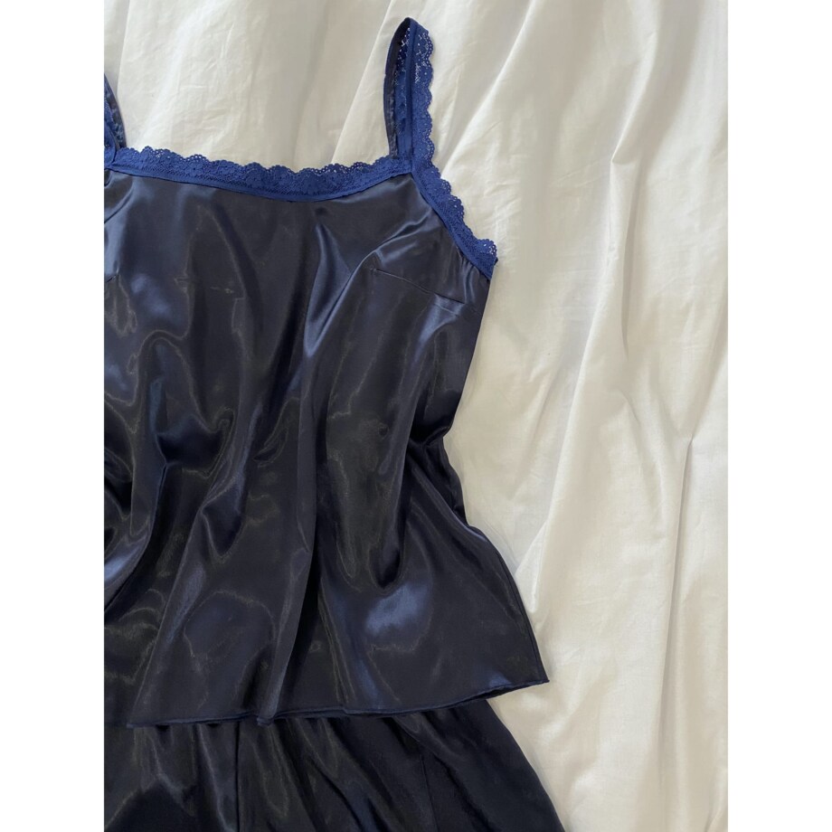 Piżama Damska Z Koronką Granatowa S/M