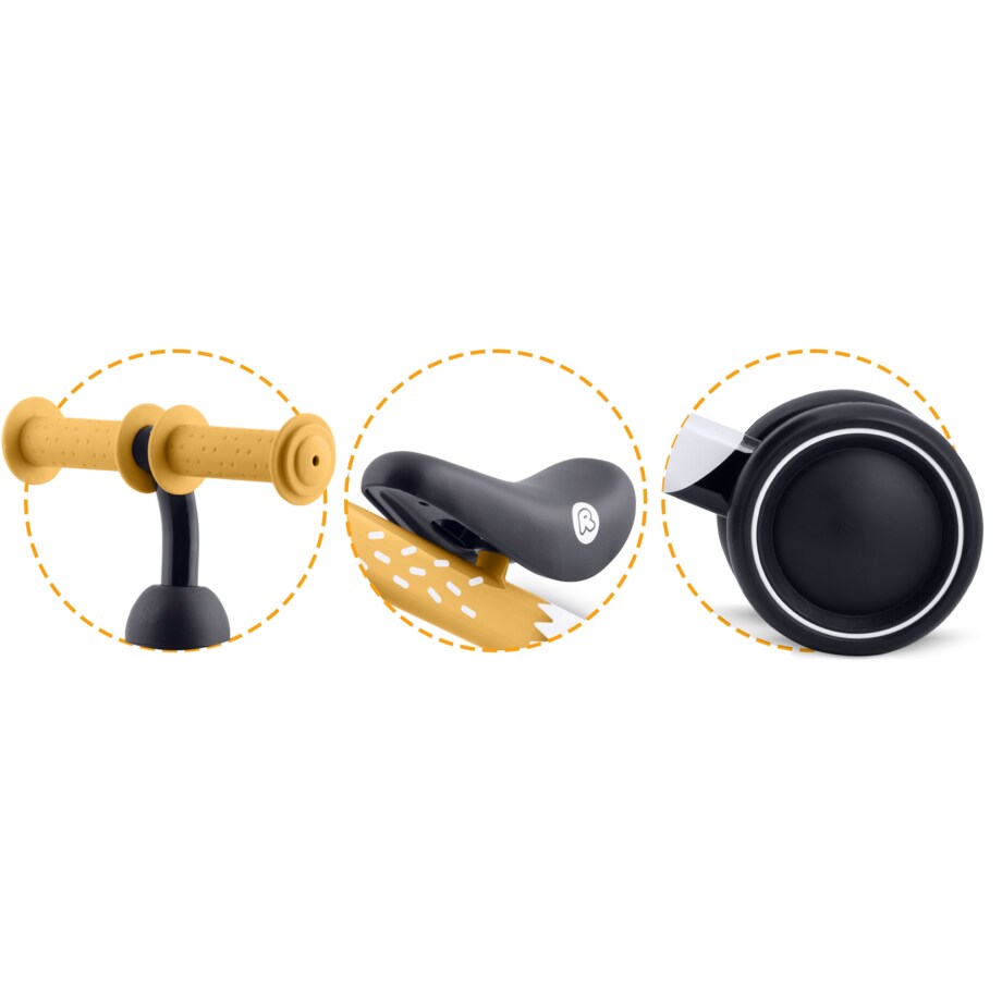 Rowerek biegowy trójkołowy jeździk dla dzieci lekki Ricokids żółto-czarny