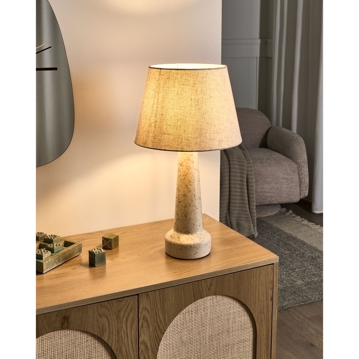 Lampa stołowa HUMUYA Ceramika Jasnobeżowy