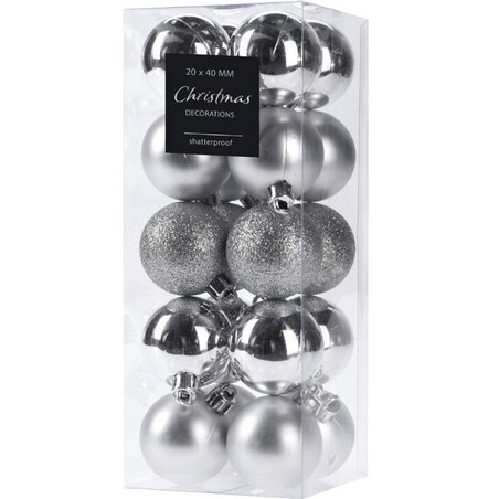 Bombki choinkowe, Ø 4 cm, 20 sztuk