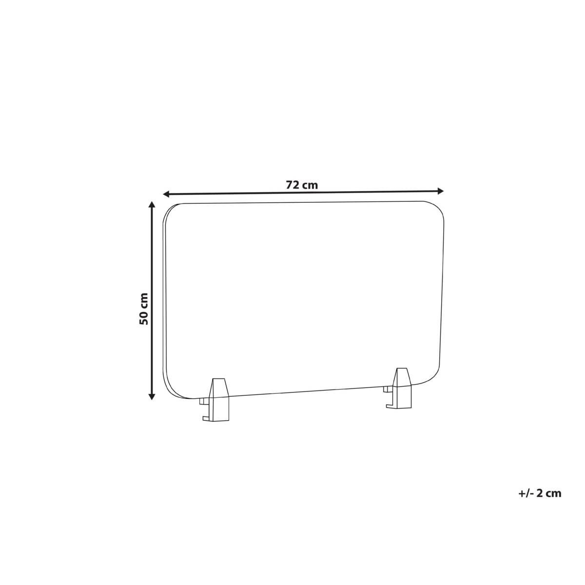 Przegroda biurkowa 72 x 50 cm Różne rozmiary