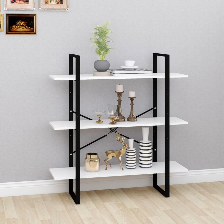 vidaXL Regał na książki, biały, 100x30x105 cm, materiał drewnopochodny