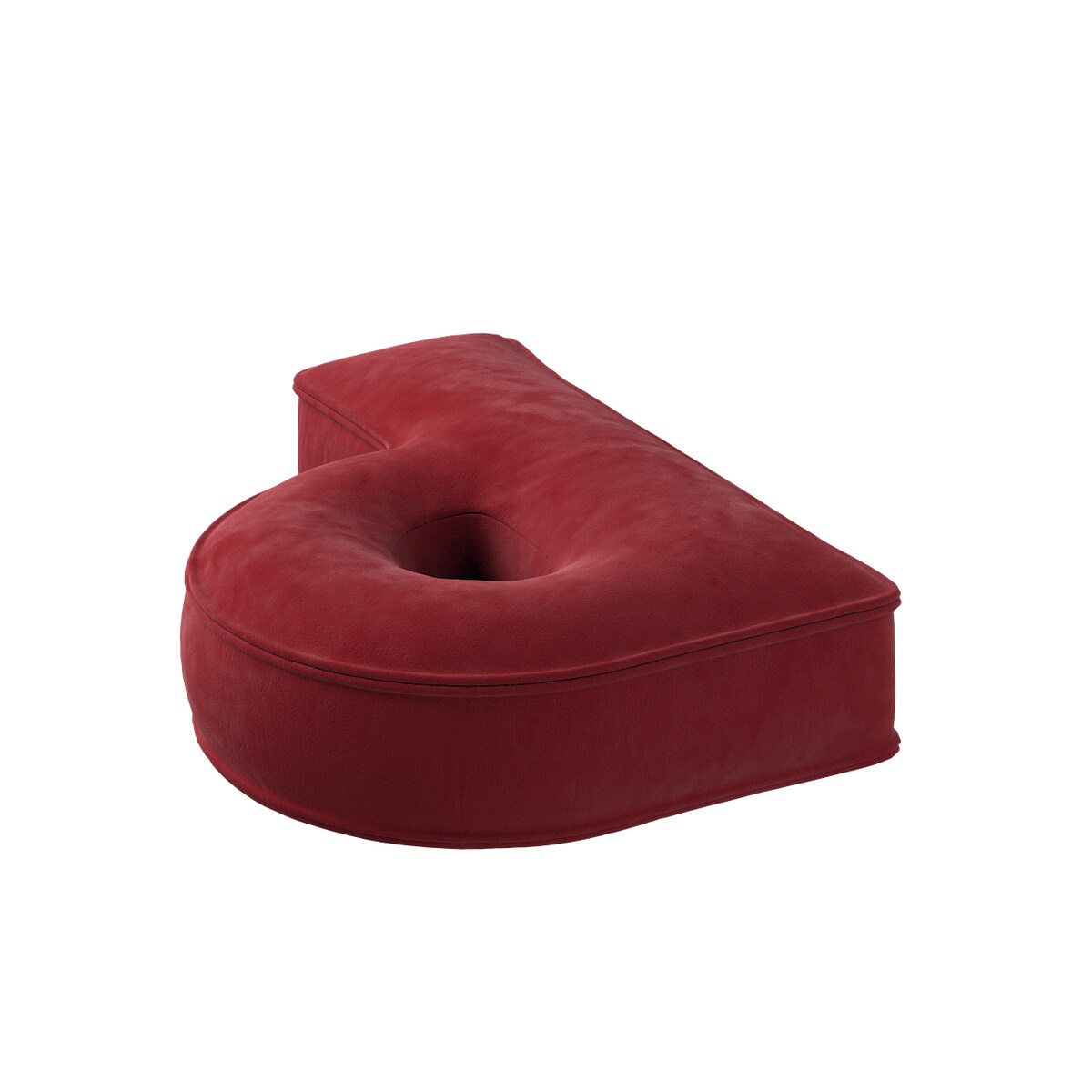 Poduszka literka P, intensywna czerwień, 35x40cm, Posh Velvet