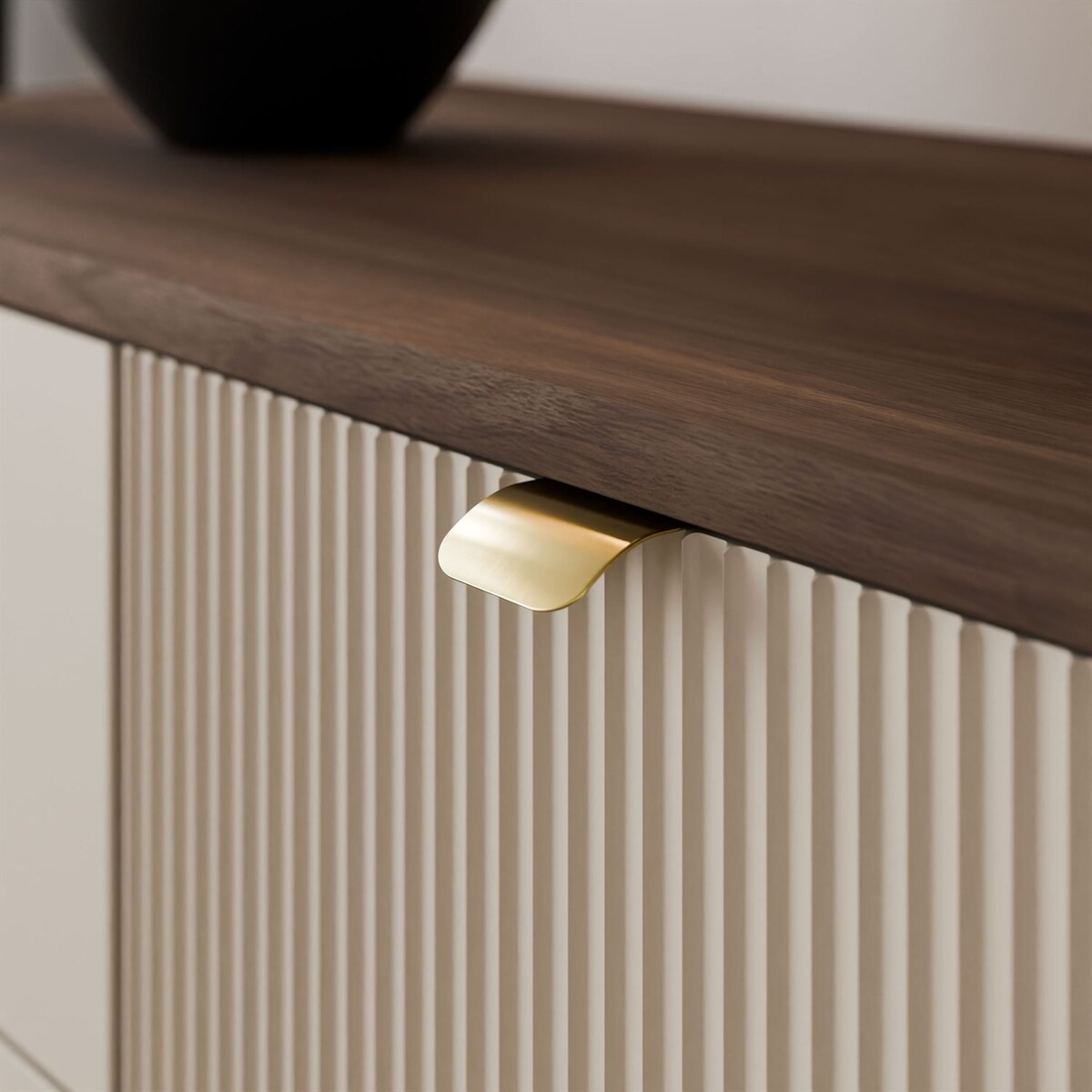 Komoda AUTUMN 3D3S na wysokich nóżkach, kaszmir / orzech