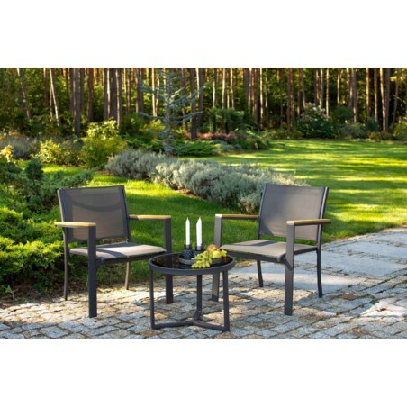 Zestaw mebli ogrodowych z tekstylenu szare