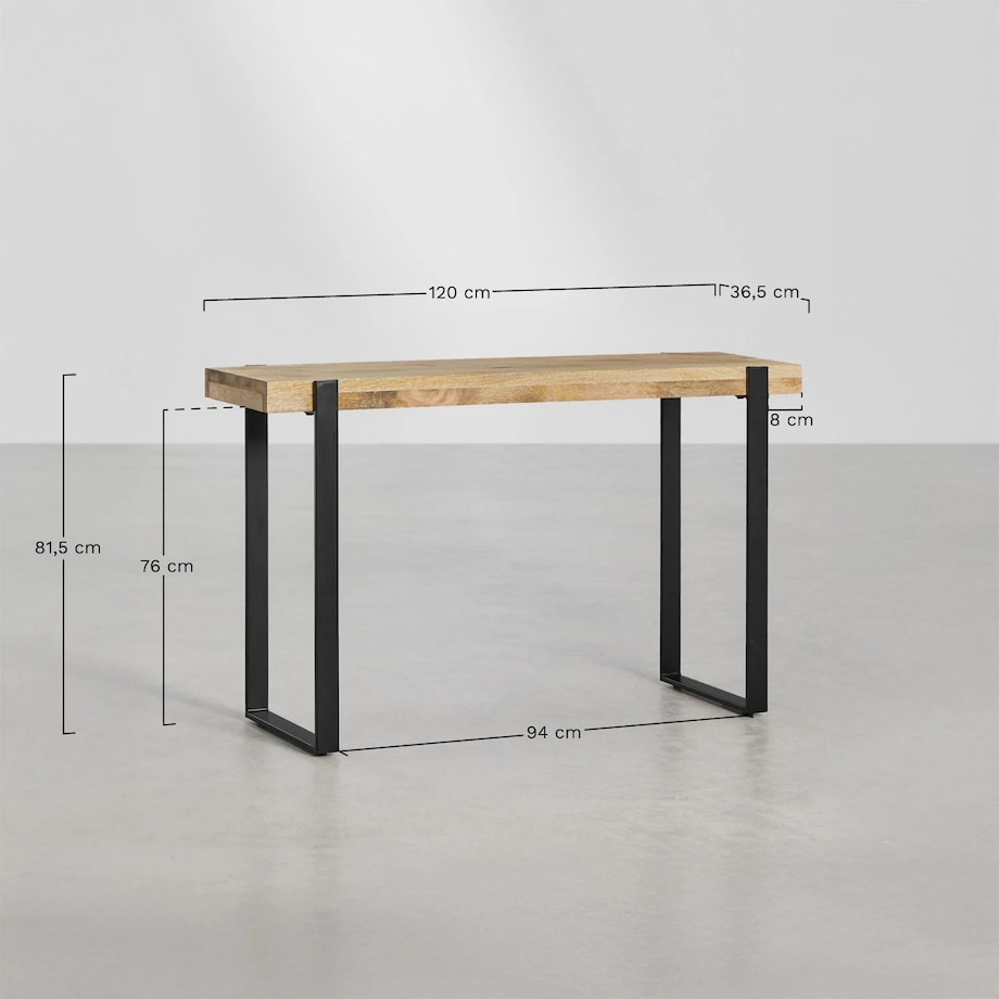 Konsola drewna mango i stali Kiren 120 cm