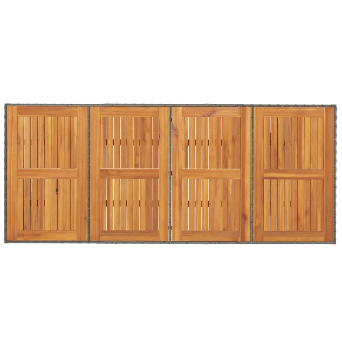 vidaXL Stół ogrodowy z akacjowym blatem, szary 190x80x74 cm, rattan PE