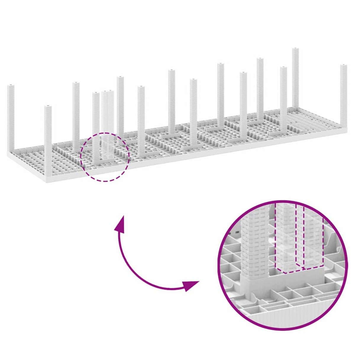 vidaXL Zestaw do jadalni w ogrodzie 15 pcs Biały Rattan Polt
