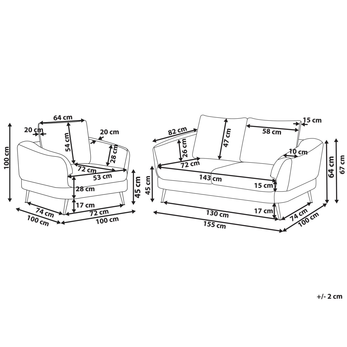 Komplet wypoczynkowy dla 3 osób KJAER Boucle Jasnobeżowy