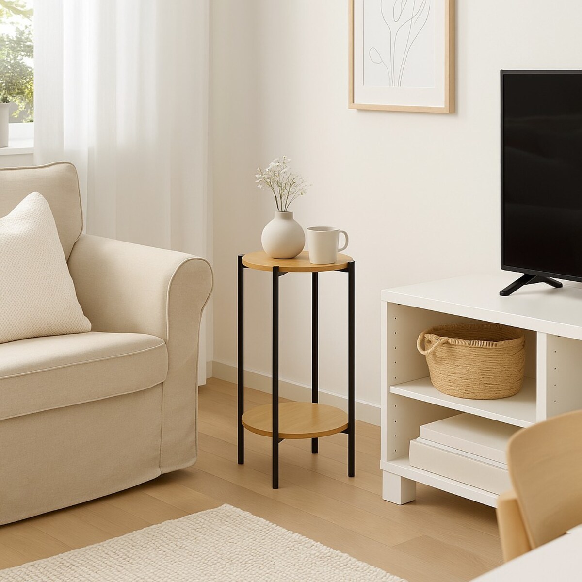 Stolik pomocniczy wysoki KIRO, Ø 31 x 61 cm