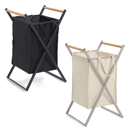 Kosz na pranie składany 67x40x36,5 cm PIEGARE czarny