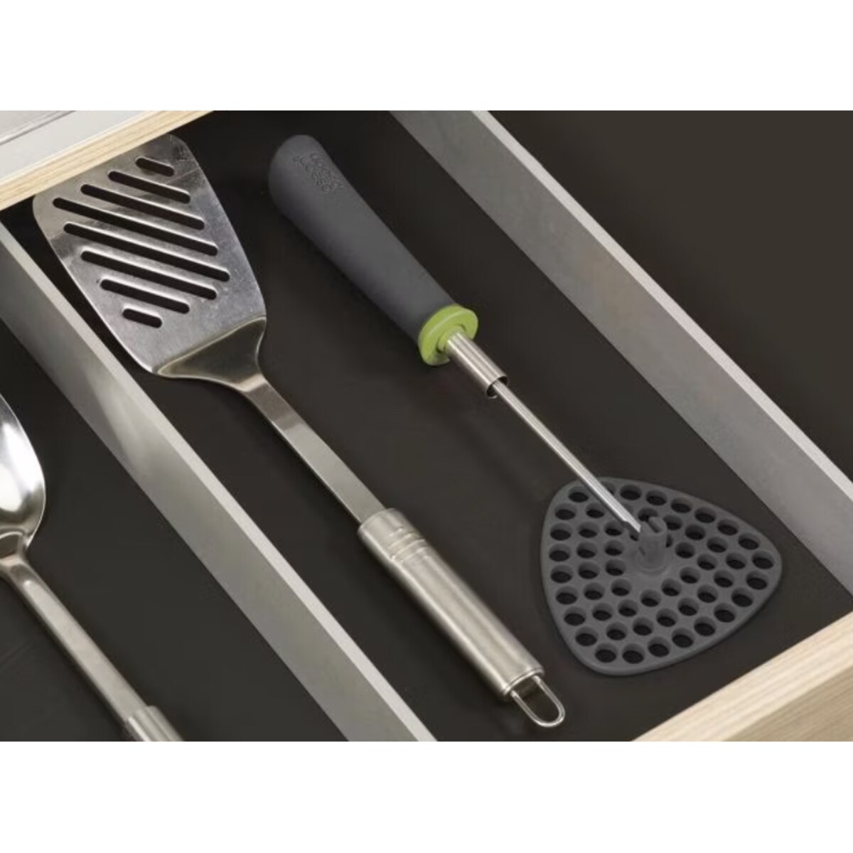 Składany tłuczek do ziemniaków grafitowo-zielony Delta, 30.5 x 10 x 3.3 cm, Joseph Joseph