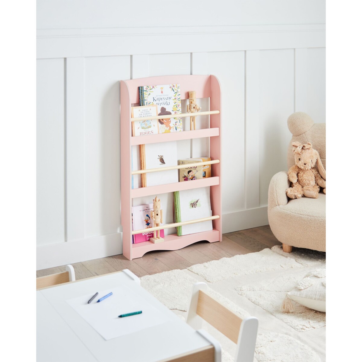 Regał ścienny MDF Pastelowy róż LILOET