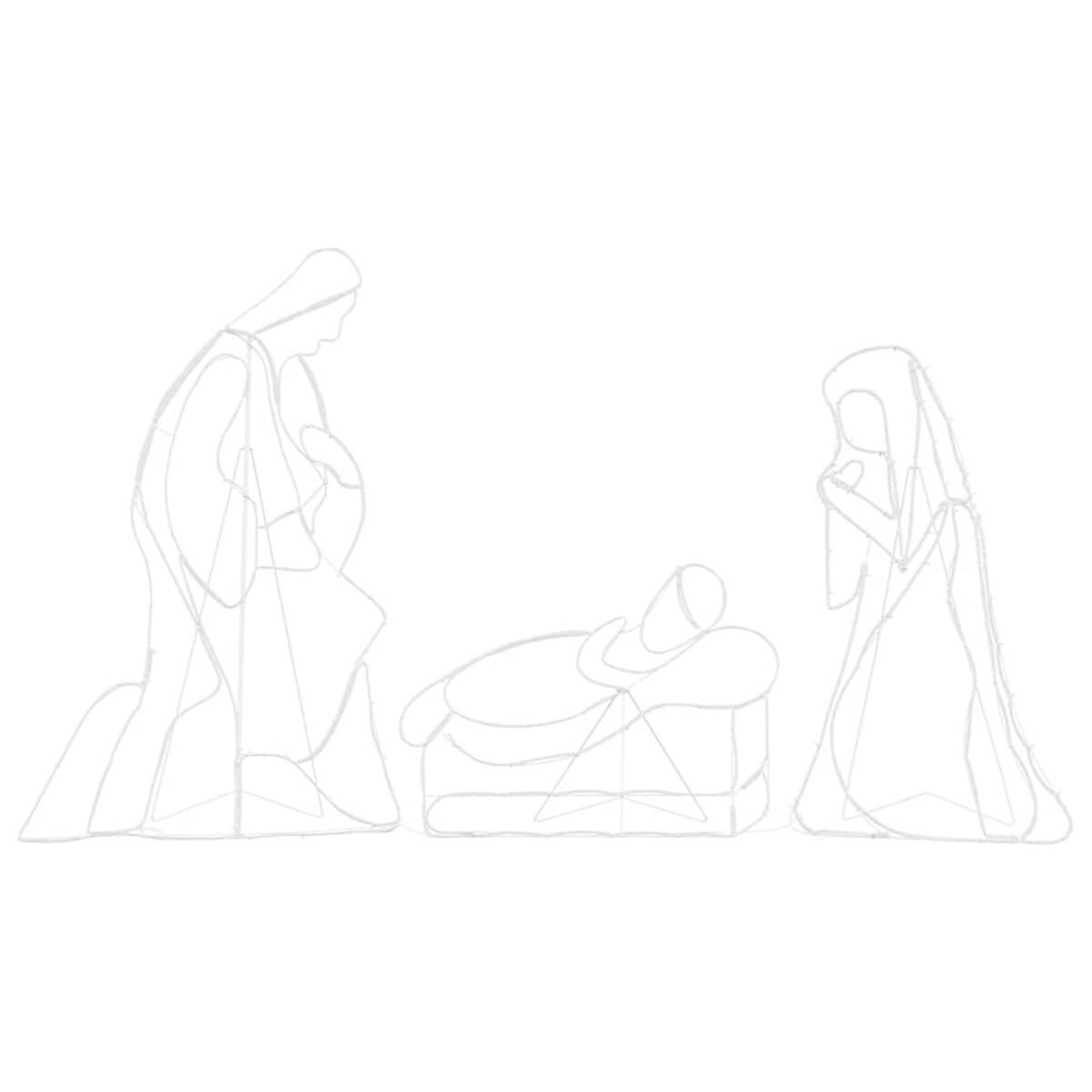 vidaXL Oświetlona Szopka Bożonarodzeniowa Wielokolorowe 112 x 72 cm