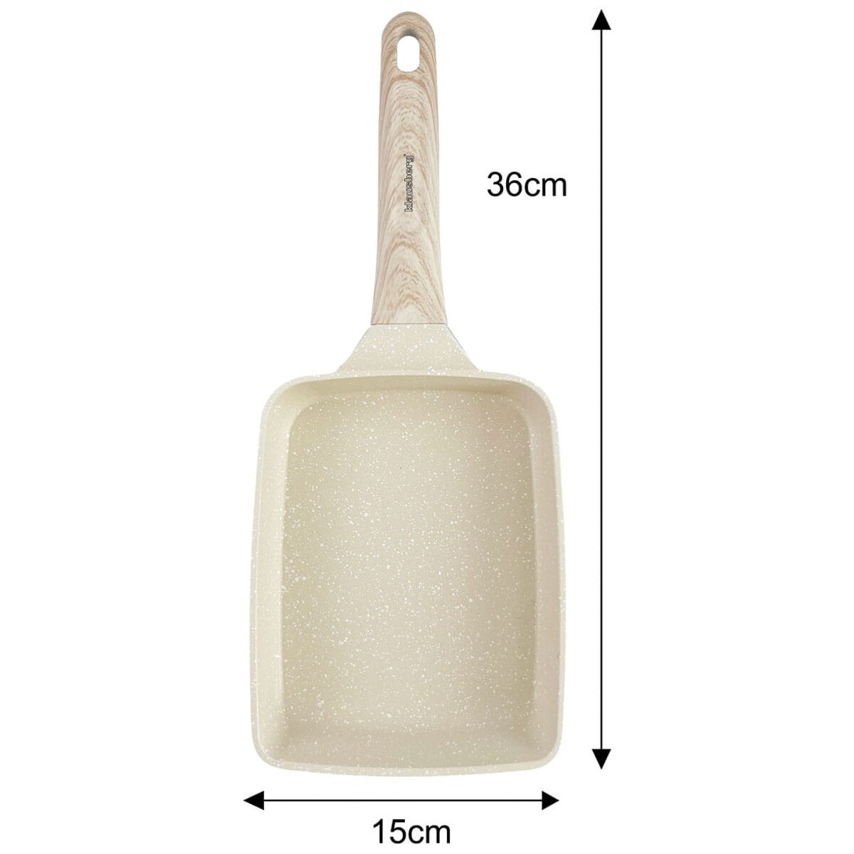 Patelnia tradycyjna marmurkowa prostokątna głęboka 18x14cm BEŻOWA KLAUSBERG