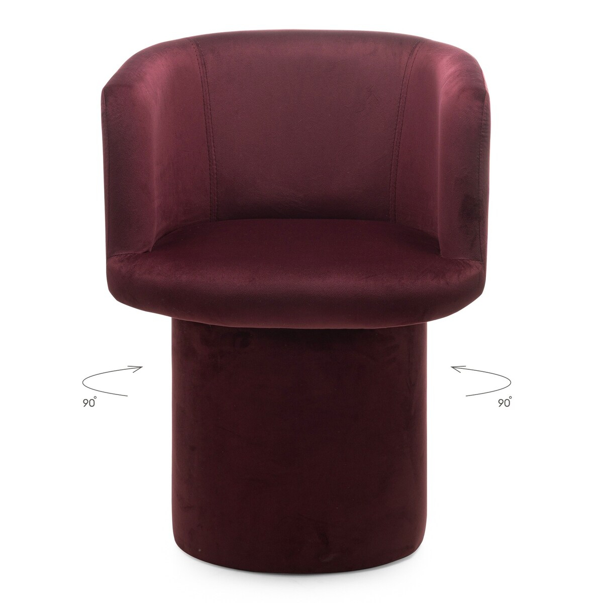 Fotel obrotowy, welur, burgundowy Haco