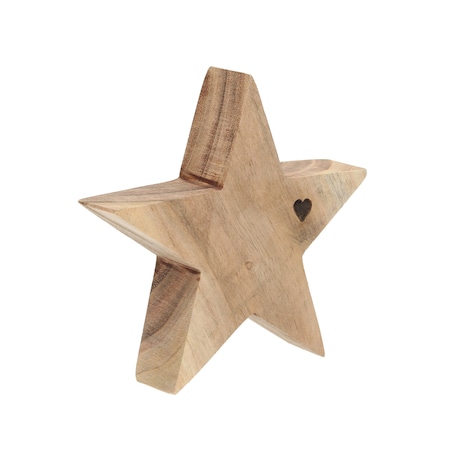 Dekoracja Wooden Star I 15x4x15 cm boże narodzenie, święta, świąteczne, brązowy, 15x4x15 cm