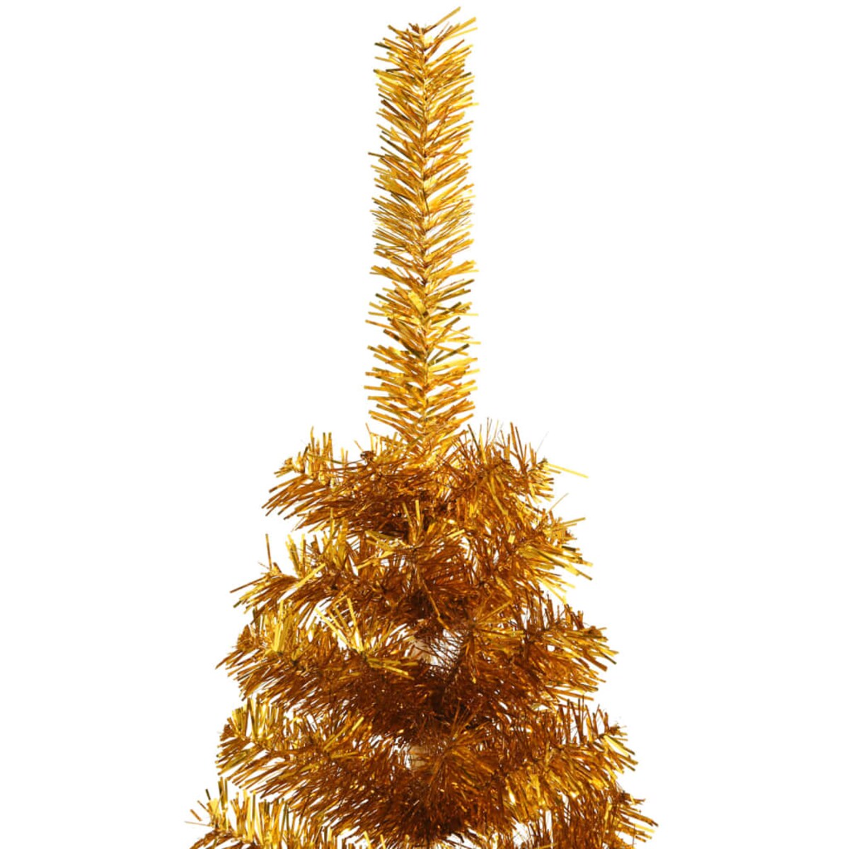 vidaXL Sztuczna choinka połówka ze stojakiem, złota, 120 cm, PET