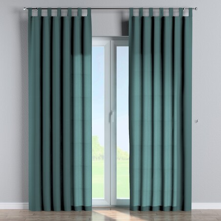 Zasłona na szelkach 1 szt. 130x260 zgaszona szmaragdowa zieleń
