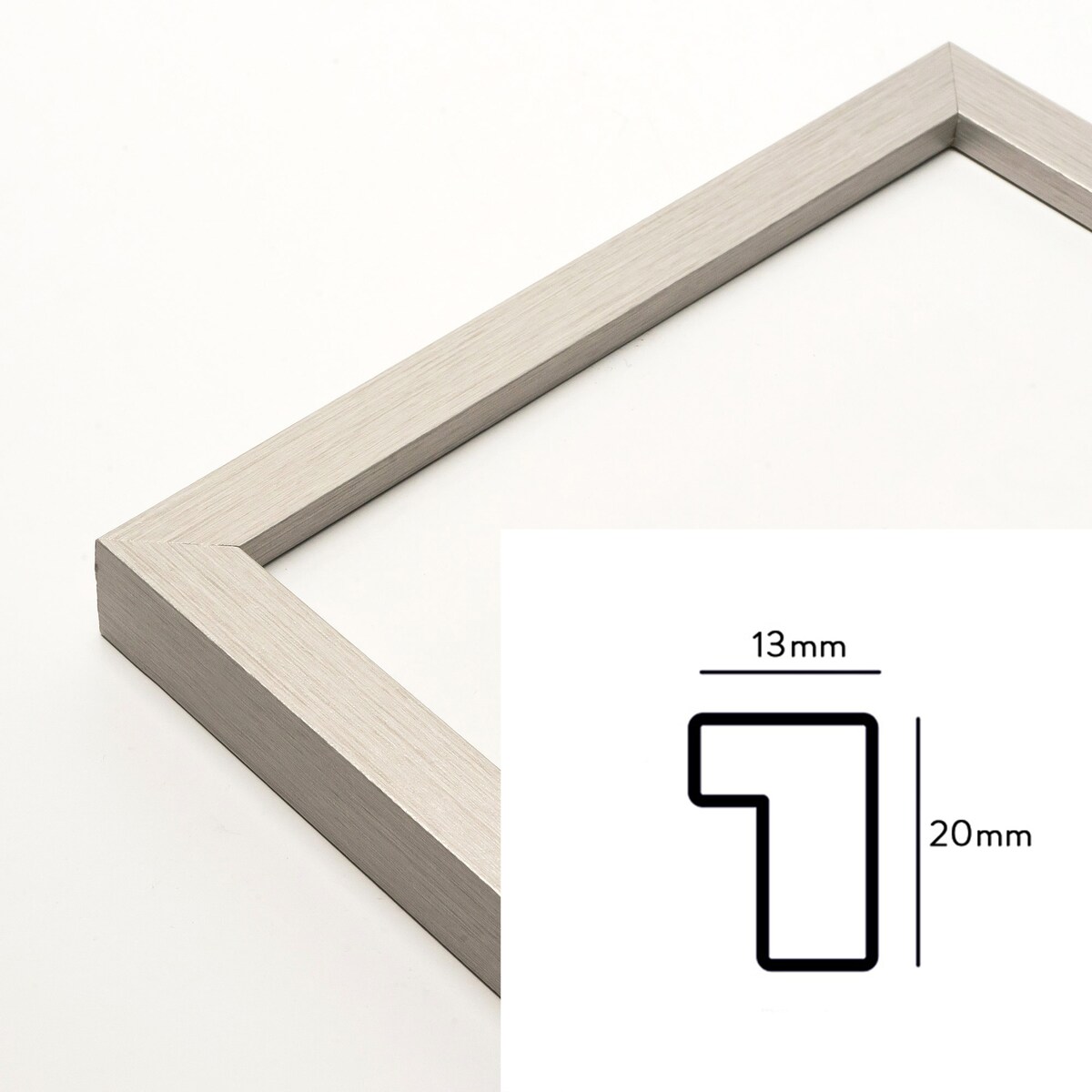 Srebrna ramka na zdjęcia 50x70 cm rama MDF ramki do zdjęć 70x50 cm LUCA®