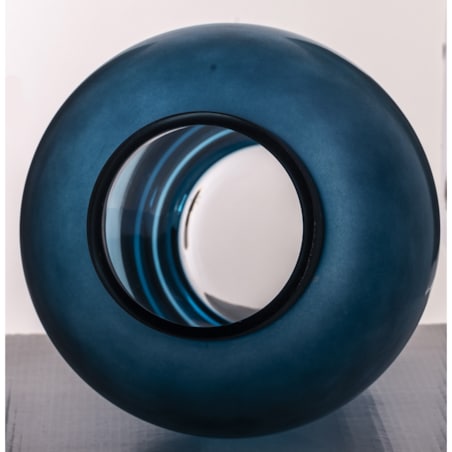 Wazon szklany niebieski 32 cm